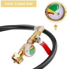 4FT Upgraded Propane Tank Refill Adapter Extension Hose w/ON/Off Control Valve