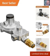 2 Stage Propane Regulator with POL, Propane Tank Regulator for RV, Vans, Trai..-