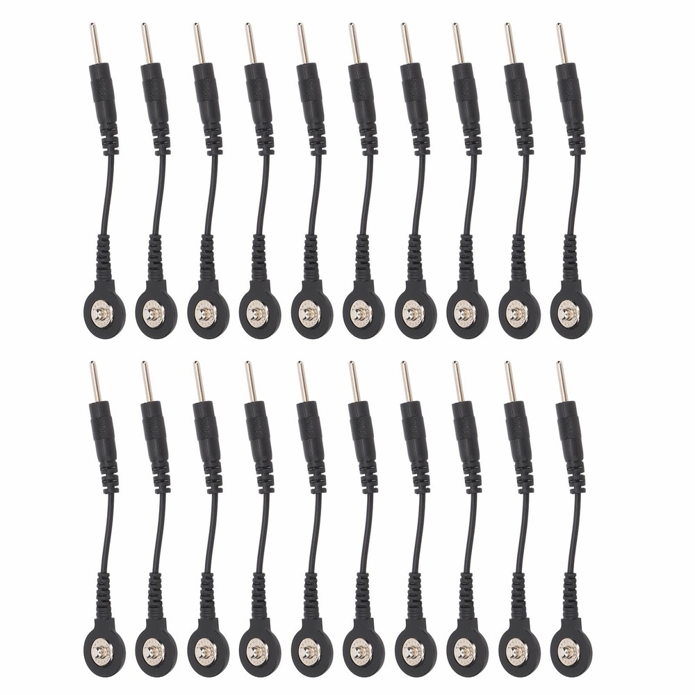 2 Inch 20pcs Black Snap Electrode Wire Electrode Wires for TENS Machine WT