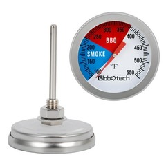 Stainless-Steel BBQ Grill Smoker Thermometer – 2 Inch Dail Temprature Gauge C…