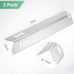 -Pack Grill Heat Plates Replacement Parts for Dyna-Glo, 15″ Stainless Steel 2