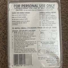 MacCoupler EZ Fill Propane Coupler, Refill Small Propane Cylinders New Unopened