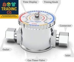 Gas Safety Timer Automatic Shut off Valve Non-Electric for BBQ Grill & Kitchen F