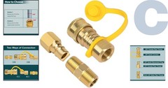 Corrosion-Resistant 3/8 Inch Quick Connect Brass Fittings for Safe Gas Use