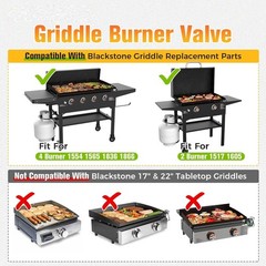 2-Pack Griddle Burner Valve For Blackstone 36 Gas Grill Griddle 1554 1554, 1565