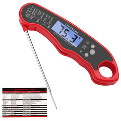 Lonicera Meat Thermometer Digital for Cooking Food. Waterproof & Instant Red