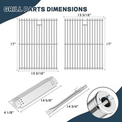 Replacement Grill Parts for 5 Burner & 4 Burner Grills – Stainless Cooking Grate