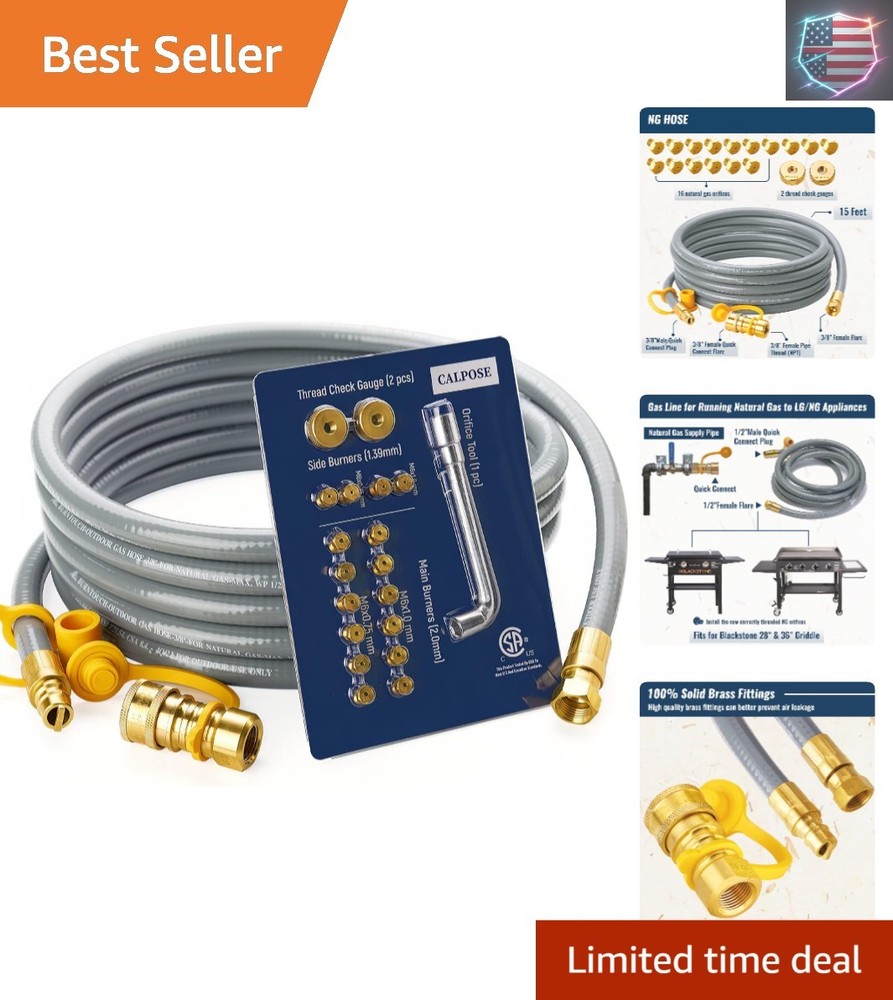15 Feet 5249 Propane to Natural Gas Conversion Kit for Blackstone 28”, 36” Gr..-