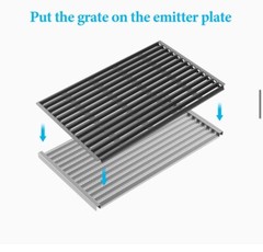 BBQ-PLUS Porcelain-Enamel Cooking Grid Grate Emitter Plates for Charbroil