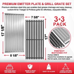 Emitter Plate & Grill Grate for Charbroil Commercial 3 Burner Gas Grill Parts…