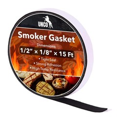 UNCO Smoker Gasket – 15 Ft, 1/2″X1/8″, High Temp Grill & BBQ Gasket