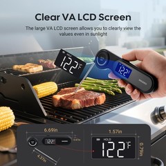 0.5 Seconds Rechargeable Instant Read Meat Thermometer for Cooking, INKBIRD…