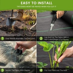 4FT x 100FT Weed Barrier Landscape Fabric Heavy Duty, 3.2oz Gardening Weed Co…