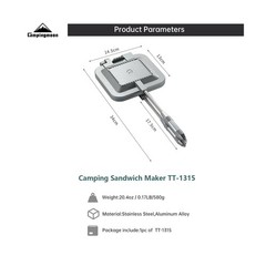 Campingmoon Campfire Sandwich Maker Camping BreadToaster Aluminum H… Fast Ship
