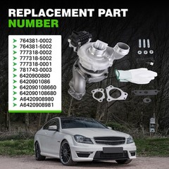 Complete Turbo Turbocharger Kit with Gasket Compatible with 2005-2015 Mercede…