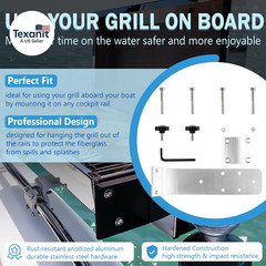 58182 Replacement for Any Kuma BBQ Grill Inboard/Outboard Marine Rail Mount Gril