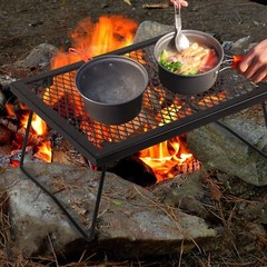 REDCAMP Folding Campfire Grill Heavy Duty Steel Grate, Portable Camp Fire Cookin
