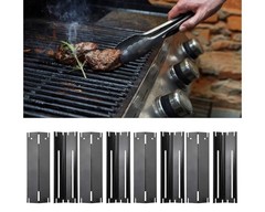 6-Pack Adjustable Gas Grill Burner Covers 11.75″-21″ Porcelain Steel Heat Plates