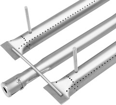 Grill Replacement Parts, 3 Pack Heat Plate Shield with 3 Pack Burner Gas Burner
