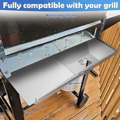 Grease Tray with Catch Pan and Foil Liner, Adjustable Drip Pan for 3/4/5 Gas