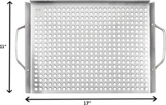76632 Stainless Steel Grill Topper Grid, 11″X17″ BBQ Tray