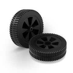 G437-0037-W1 Grill Wheels Replacement Parts for 7 inches, Black Blow Molded