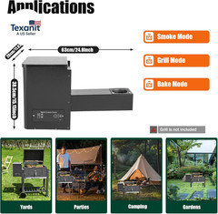 Pellet Grill Hopper Assembly, Pellet Smoker Hopper Assembly Kit with Digital Tem