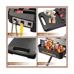 QuliMetal Portable Grill Cart for Weber Q1000, Q2000 Series Gas Grills and Bl…
