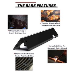 Flavorizer Bars 17 Inch Porcelain Steel Grill Heat Tents 5 Pack