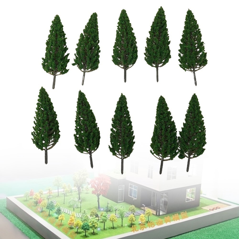 10pcs Model Pine Trees Green For Scale Railway Layout 11cm SL-16059