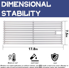 Upgrade 4 Pack 18″ X 7-3/8″ Heavy Duty Stainless Steel Triangle Solid Rod BBQ Co