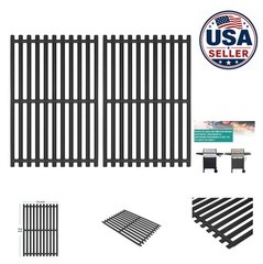 Cast Iron Cooking Grate 15.8 x 10.5 Inches Porcelain Coated 2 Pack for BBQ Grill