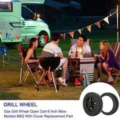 G206-0025-W1 Plastic Wheel Replacement Parts for Grill Wheels, 2pcs With black
