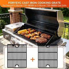 17 Inch Grill Grates – 2pcs Cast Iron Non-Stick Surface 17″ x 13 1/4″