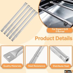 Heat Plate and Burners for Expert Grill 5 Burner 720-0968, Grill Parts for Ex…