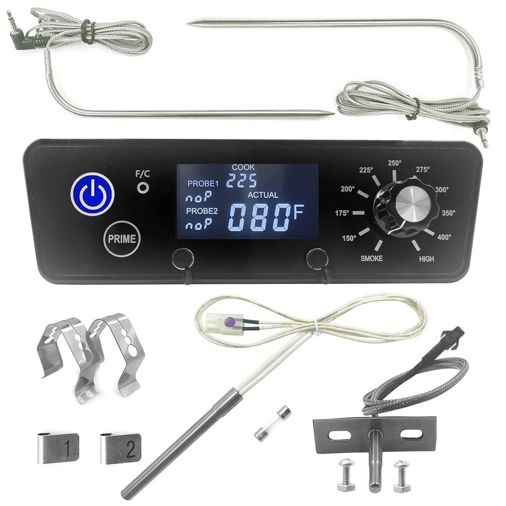 Digital Trapezoid Control Panel Kit W/ 1 Ignitor, 1 Grill Probe & 2 Meat Probes