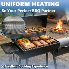 SafBbcue 19.7″ Cast Iron Grill Grates for Char-Griller 1733 2735 3-Pack