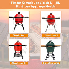 15 Inch Half-Moon Ceramic Heat Deflector Plates for Kamado Joe Classic I, II, II
