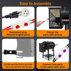 Auger Motor Fan Fire Burn Pot Hot Rod Ignitor Replacement for Traeger Pit Boss