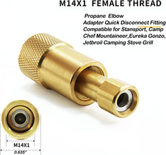 1/4 Quick Disconnect Propane Elbow Adapter Fitting for Stansport Camp Chef