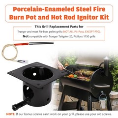 Upgraded Fire Burn Pot and Hot Rod Ignitor Kit Replacement Parts for Traeger,…
