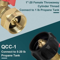 GASPRO Upgraded Propane Refill Adapter with Valve and 1 lb to 20 lb, Golden