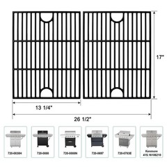 Grill Grates for Nexgrill Home Depot 720-0830H 720-0783E 720-0670C, 17 Inch C…
