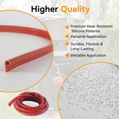 13FT High-Temperature P-Type Silicone Gasket Seal,7/16″ x 7/8″ red iron