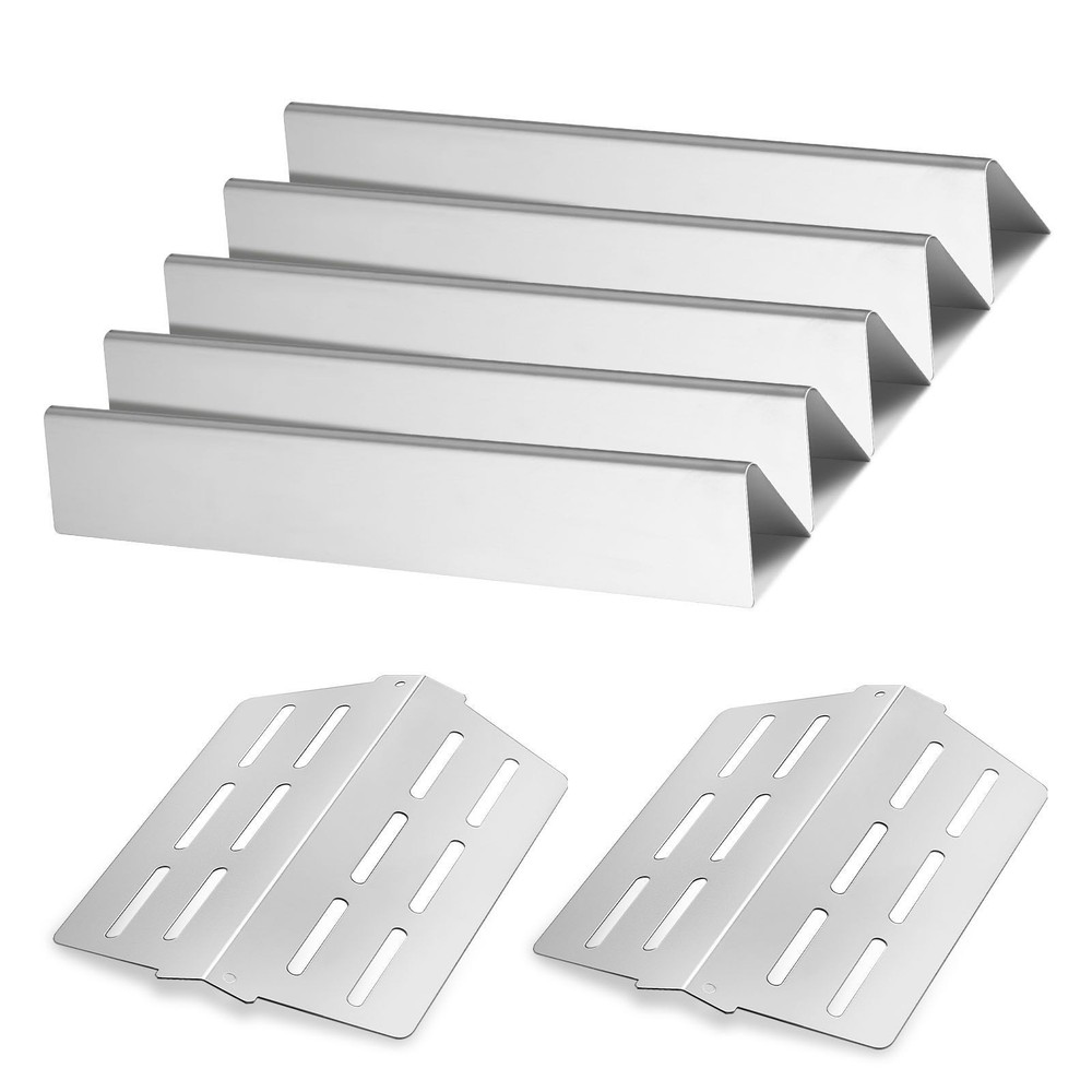 Efficient 17in Flame Reduction Flavorizer Bars 5+2 Kit Compatible with Weber