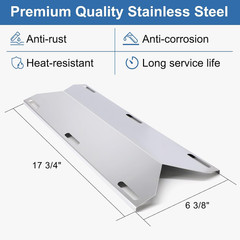 Criditpid 4 Pack Stainless Steel Heat Plates and Cast Stainless Steel Grill Burn