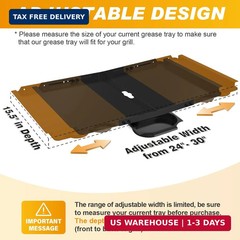 Replacement Grease Tray with Catch Pan for Dyna Glo Grill Replacement Parts, 24-