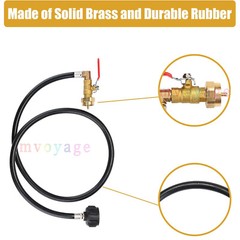 48 Inch Propane Refill Adapter Extension Hose with ON/Off Control Valve for 1 LB