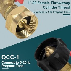 GASPRO Upgraded Propane Refill Adapter with Valve, Fill 1 lb Bottles Brass