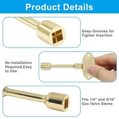 1 Pack 4 Inch Universal Gas Valve Key, Fits 1/4″ and 5/16″ Fireplace Replacem…